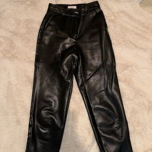 Black leather babaton pants